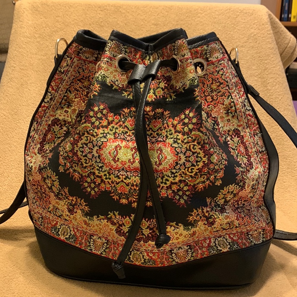Indian inspired tapestry adjustable handbag